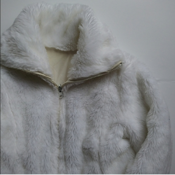 Vintage White Plush Jacket Small - Picture 4 of 8